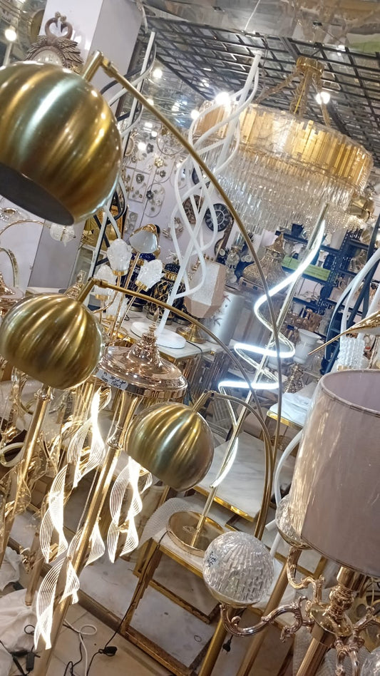 3 Dome Arch Golden Lamp with Marble base