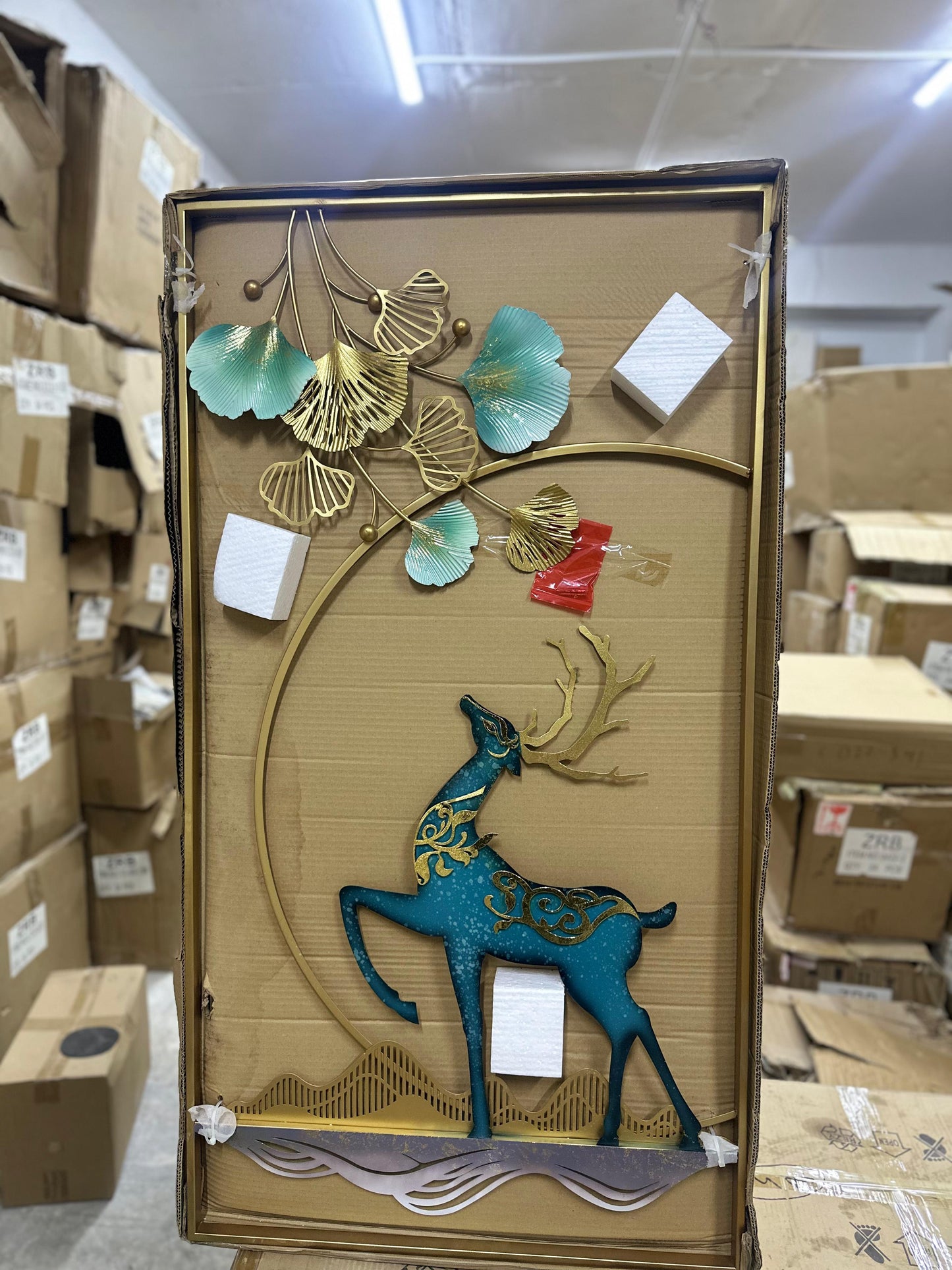 3D Ginkgo Leaf Metal Wall Art Decor 26"X47