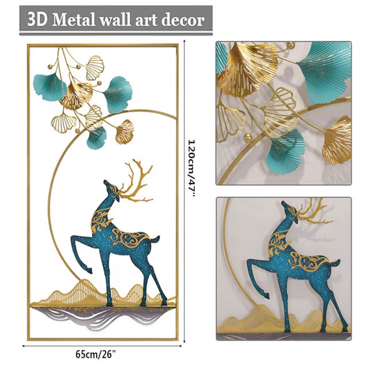 3D Ginkgo Leaf Metal Wall Art Decor 26"X47