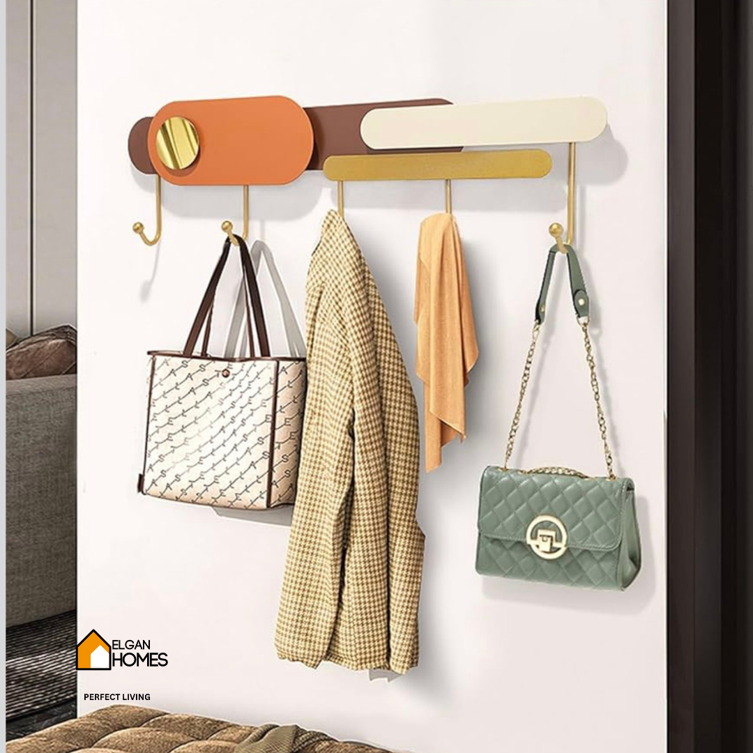 Luxury Gold Accent Multi-5 Hook Organizer