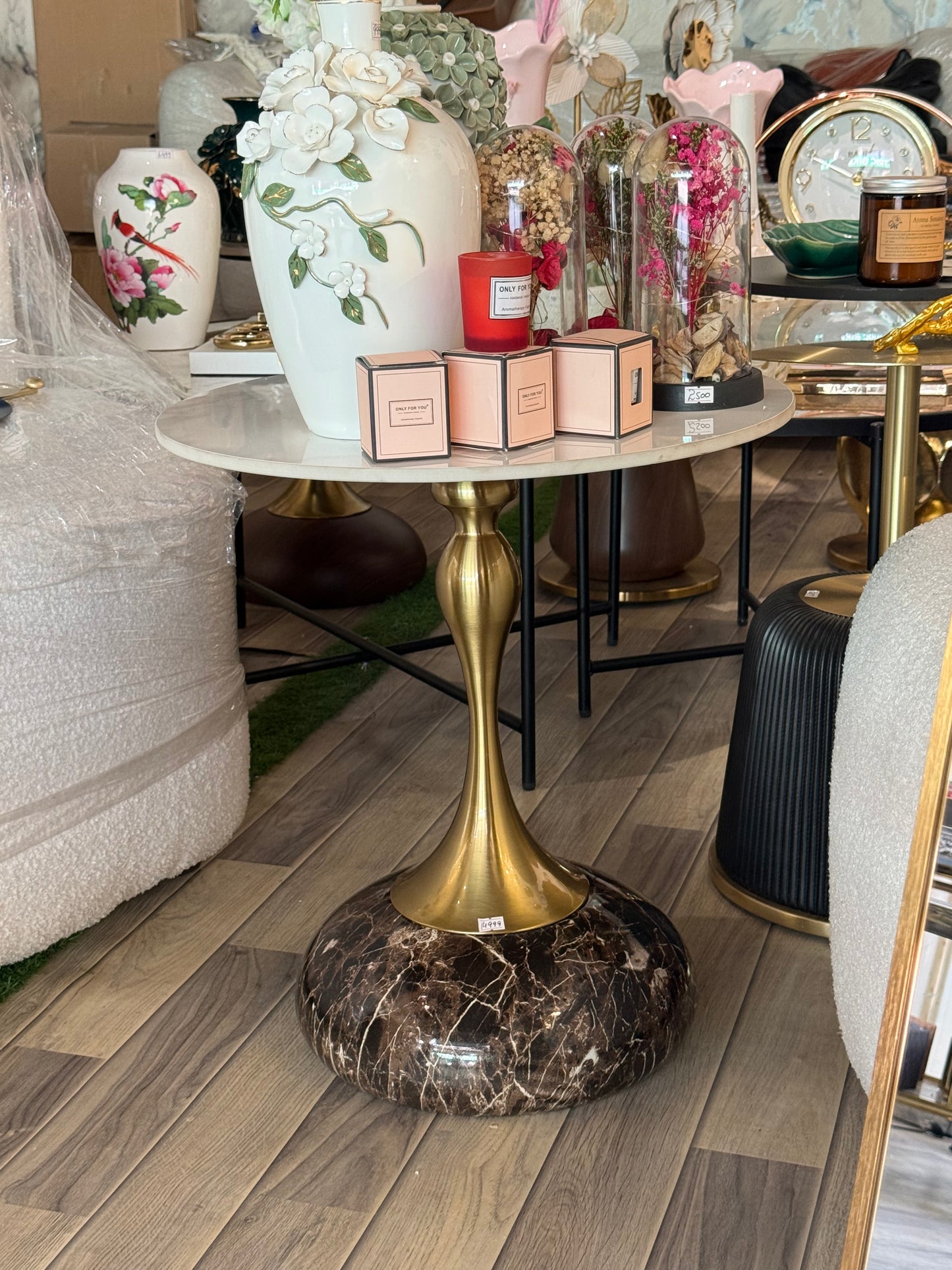 Modern coffee table with imported marble top