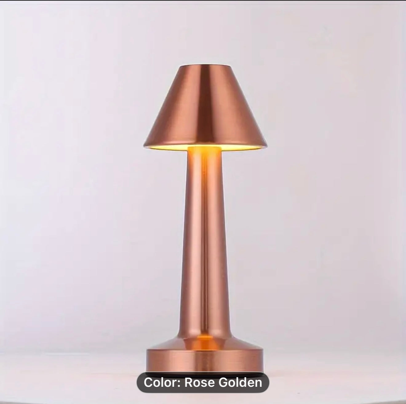 Cone-Shaped Aluminum Alloy Rechargeable Table Lamp – Sleek Design Meets Modern Functionality