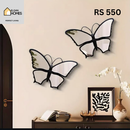 3-Piece Wall Acrylic Mirror Set for Home Decoration butterfly