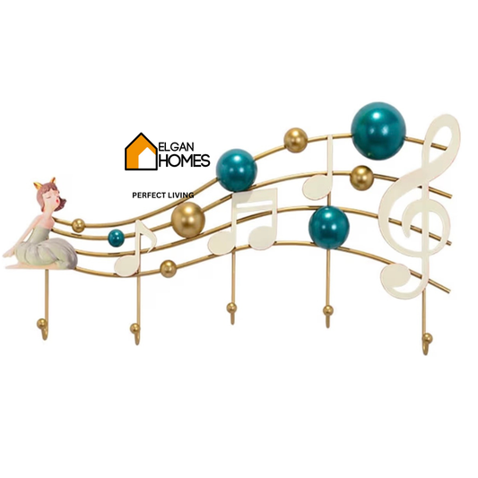 Music Premium Decorative Wall Mounted 5 Hook Bar