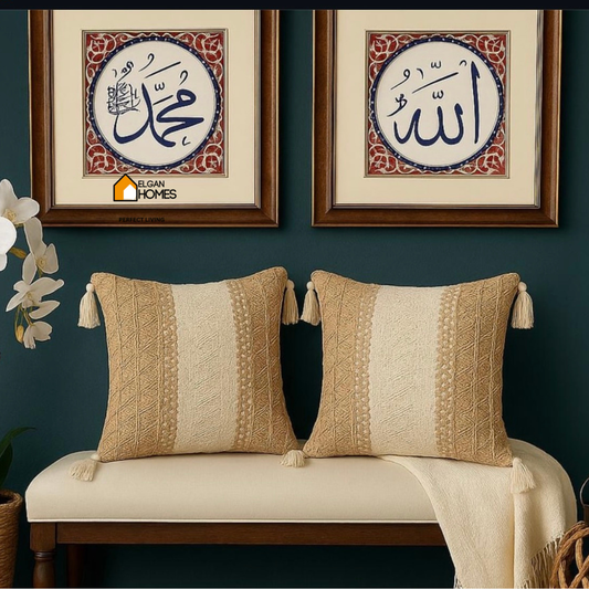 Brown and Offwhite Imported cushions 1 pc