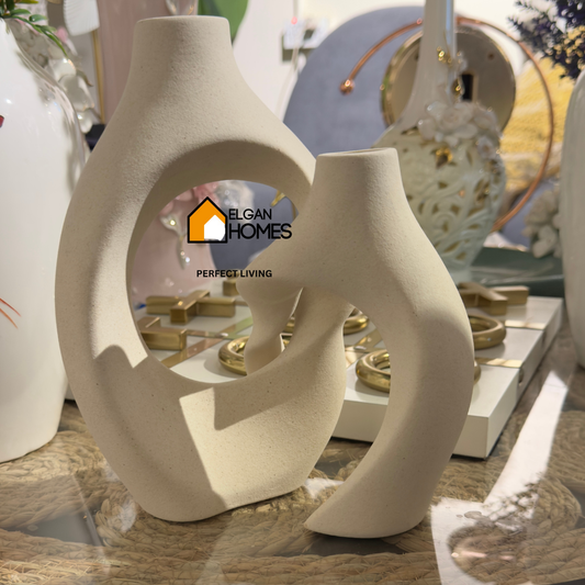 Stone zigzag Vase set