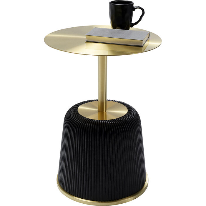 Endless side table or coffee table metal brass coated