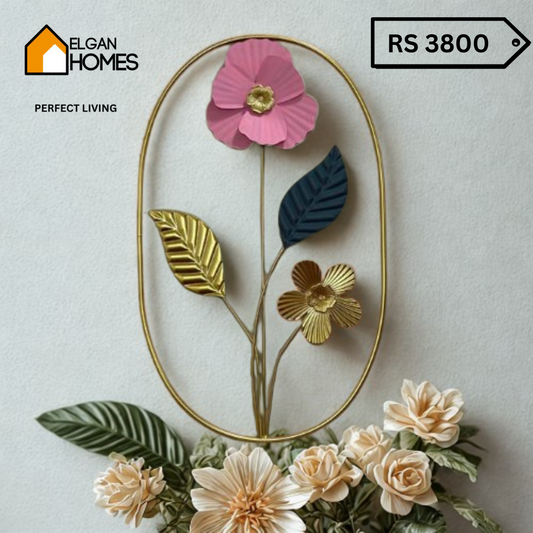 Elegant Oval Mirror with Golden Floral Frame