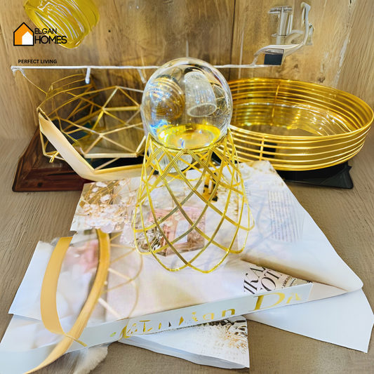 Gold Cage Decoration with heavy crystal