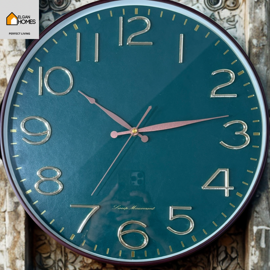 Modern Round Wall Clock with Leather Finish – Timeless Style, Contemporary Luxury