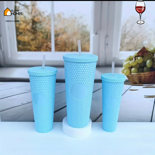 Diamond-Cut Glass with Matching Straw – Sip with Sparkle